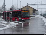 Bern Mobil - Mercedes Citaro  Nr.445 unterwegs auf der Linie 160 bei den Haltestellen beim Bhf. Münsingen am 02.12.2023