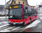 Bern Mobil - Mercedes Citaro  Nr.446 unterwegs auf der Linie 161 bei den Haltestellen beim Bhf. Münsingen am 02.12.2023