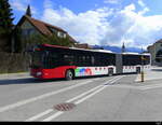 tpf - Mercedes Citaro Nr.856 bei der Wegfahrt von den Haltestellen unterhalb des neuen Bahnhof Bulle am 25.03.2025