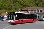 Mercedes Citaro, ex Wiener Linien A-Wien Nr. 8163, auf der Linie 103, verlässt am 26.04.2025 die Haltestelle beim Bahnhof Interlaken Ost.