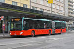 Mercedes Citaro 168, auf der Linie 2, bedient am 24.02.2025 die Haltestelle beim Bahnhof Biel.
