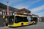 Mercedes Citaro 175, auf der Linie 21, wartet am 04.08.2025 an der Endstation beim Bahnhof Interlaken Ost.