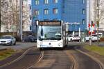Umbrella Mobility Mercedes Benz Citaro 2 G im Auftrag der ICB auf der Linie 34 am 07.02.26 in Frankfurt am Main