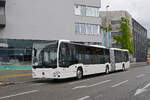 Mercedes Citaro 712 von Intertours, auf der Tramersatzlinie 11, f�hrt am 18.05.2026 zur provisorischen Haltestelle Dreispitz.