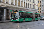 Mercedes Citaro 7043, auf der Tramersatzlinie 3, f�hrt am 16.02.2026 zur Haltestelle Theater. Aufnahme Basel.