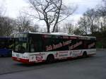 Neoplan , hcr ,mit verschiedenen Metzger Werbetrger ,in Wanne  Eickel.(13.04.2008)