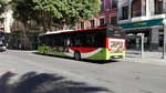 Castrosua New City, Wagen 192 der Firma Auesa (Autobuses Urbanos de Elche SA), plaça de l'Ajuntament im spanischen Elche am 25.08.2016.