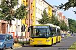 BVG Wagen 4740 auf Linie M11 nach S Schöneweide - Berlin, Groß-Berliner Damm - Werbung: ohne