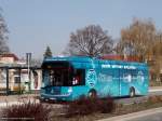 Elektrobus Škoda Perun mit der Karosserie von Solaris 12m. DP Pardubice teste den wagen auf der Stadtlinien. (3.4.2014)
