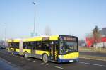 Serbien / Stadtbus Belgrad / City Bus Beograd: Solaris Urbino 18 - Wagen 3161 der GSP Belgrad, aufgenommen im Januar 2016 in der Nähe der Haltestelle  Blok 21  in Belgrad.