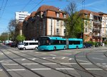 VGF Solaris Urbino 18 Wagen 388 am 21.04.16 als SEV auf der U-Bahn Linie U5 in Frankfurt am Main Eckenheim