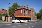 Solaris Urbino 12 LE vom Omnibusbetrieb Wollschläger, aufgenommen im Mai 2016 am Zentralen Omnibusbahnhof in Gotha.
