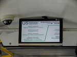 Linienverlauf Anzeige in einen Transdev Solaris Urbino 18 am 17.08.16 in Frankfurt im SEV auf der Linie U5