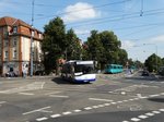 Transdev Solaris Urbino 18 (ex Stadtwerke Pforzheim) am 02.09.16 in Frankfurt Eckenheim als SEV auf der Linie U5