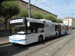 Transdev Solaris Urbino 18 (ex Stadtwerke Pforzheim) am 02.09.16 in Frankfurt Eckenheim als SEV auf der Linie U5  