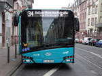 Nagelneuer VGF/ICB Solaris Urbino 12 Wagen 201 auf der Linie 34 in Frankfurt am Main Bornheim Mitte am 31.12.16
