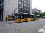 Postauto/Regie Frick AG 565 854/PAG-ID: 11493 (Solaris New Urbino 18) am 1.7.2021 beim Bhf. Aarau