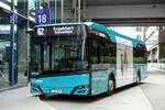 Solaris New Urbino 12 mit digitalen Außenspiegeln  RMV - In der City Bus , Flughafen Frankfurt Juli 2021
