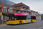 Solaris Bus der Post, auf der Linie 102, wartet an der Haltestelle beim Bahnhof Interlaken Ost. Die Aufnahme stammt vom 27.09.2021.