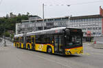 Solaris Bus der Post 83, auf der Linie 331, fährt am 08.09.2025 zur Haltestelle beim Bahnhof Baden.