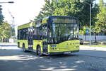 Solaris Urbino (DO-789EX) als Linie 163 an der Hst. Dornbirn Treffpunkt an der Ach. Aufgenommen 17.7.2025.