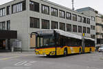 Solaris Bus der Post fährt am 08.09.2025 zur Haltestelle beim Bahnhof Baden.