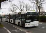 Omnibusbetrieb Keller Solaris Urbino 18 im Auftrag der ICB als SEV für die U7 am 13.03.26 in Frankfurt am Main