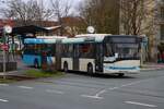 Omnibusbetrieb Keller Solaris Urbino 18 im Auftrag der ICB als SEV für die U7 am 13.03.26 in Frankfurt am Main
