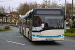 Omnibusbetrieb Keller Solaris Urbino 18 im Auftrag der ICB als SEV für die U7 am 13.03.26 in Frankfurt am Main