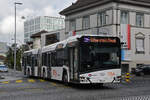 Solaris Bus 160, auf der Linie 4, f�hrt am 06.10.2025 zur Haltestelle beim Bahnhof Aarau.