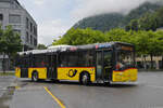 Solaris Bus der Post, auf der Linie 102, f�hrt am 01.07.2026 zur Haltestelle beim Bahnhof Interlaken Ost.