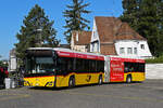 Solaris Bus der Post, auf der Linie 100, f�hrt am 24.07.2026 zur Endstation beim Bahnhof Rheinfelden.