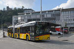 Solaris Bus der Post, auf der Linie 320, f�hrt am 29.09.2025 zur Haltestelle beim Bahnhof Baden. 
