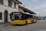 Solaris Bus der Post, auf der Linie 84, f�hrt am 16.10.2026 zur Haltestelle beim Bahnhof Kaiseraugst.