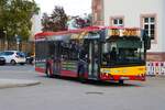 Hanauer Stra�enbahn Solaris Urbino 12 am 24.10.26 in Hanau Freiheitsplatz 