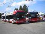 Anlsslich dem Tag der offenen Tr bei Stadtbus Winterthur 15.9.07 standen vor dem Depot Grzefeld der Solaris Trollino 18 Nr.