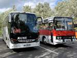 Setra 517 HD von Kuse und Ikarus 256 von Reisebusunternehmen Weinheimer aus Deutschland in Plau am See am 27.09.2024