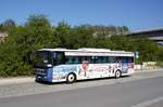 Bus Aue / Bus Erzgebirge: Irisbus Axer vom Omnibusbetrieb E. Meichsner GmbH, aufgenommen im April 2019 am Bahnhof von Aue (Sachsen).