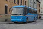 Iveco Euroclass Bus Nr. 1562 von Trentino Trasporti abgestellt in Rovereto, Via Savioli. Aufgenommen 2.12.2017.