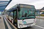 VGO IVECO Crossway auf der neuen RMV Schnellbuslinie X97 am 06.01.18 in Bad Vilbel Bhf
