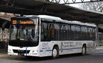 Ein MAN Lion´s City Überlandbus der Fa. Taxi & Busbetrieb Peter Krüger als Linie 920 nach Tangermünde am Bahnhof Stendal Hbf., 21.02.24