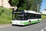 Bus Schwarzenberg / Bus Grünhain-Beierfeld / Bus Erzgebirge: MAN NÜ (ERZ-VB 723) der RVE (Regionalverkehr Erzgebirge GmbH), aufgenommen im Juni 2021 im Stadtgebiet von Grünhain-Beierfeld.