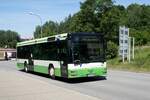 Stadtverkehr Schwarzenberg / Stadtbus Schwarzenberg / Bus Erzgebirge: MAN NÜ (ERZ-RV 842) der RVE (Regionalverkehr Erzgebirge GmbH), aufgenommen im Juni 2022 im Stadtgebiet von Schwarzenberg / Erzgebirge.