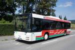 Stadtverkehr Schwarzenberg / Stadtbus Schwarzenberg / Bus Erzgebirge: MAN NÜ (ERZ-RV 114) der RVE (Regionalverkehr Erzgebirge GmbH), aufgenommen im Juli 2022 im Stadtgebiet von Schwarzenberg / Erzgebirge.