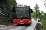 MAN Lion's City Ü  Oberbayernbus  M-RV 5077, Bus wird auf der steilen Bergstrecke zum Kehlsteinhaus eingesetzt, Berchtesgaden 08.09.2015