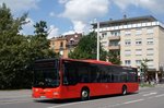 Bus Heilbronn: MAN Lion's City Ü vom Regional Bus Stuttgart GmbH (RBS) / Regiobus Stuttgart, aufgenommen im Juli 2016 in der Nähe vom Hauptbahnhof in Heilbronn.