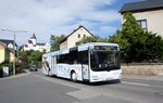 Stadtverkehr Schwarzenberg / Bus Erzgebirge: MAN Lion's City Ü der RVE (Regionalverkehr Erzgebirge GmbH), aufgenommen im August 2016 im Stadtgebiet von Schwarzenberg / Erzgebirge.