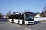 Bus Erzgebirge: MAN Lion's City Ü der RVE (Regionalverkehr Erzgebirge GmbH), aufgenommen im Februar 2018 in Bernsbach (Erzgebirgskreis).