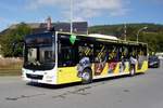 Bus Schwarzenberg / Bus Erzgebirge: MAN Lion's City Ü (ERZ-RV 263) der RVE (Regionalverkehr Erzgebirge GmbH), aufgenommen im September 2020 in Grünstädtel (Ortsteil von Schwarzenberg /