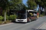 Bus Schwarzenberg / Bus Grünhain-Beierfeld / Bus Erzgebirge: MAN Lion's City Ü (ERZ-RV 144) der RVE (Regionalverkehr Erzgebirge GmbH), aufgenommen im September 2020 im Stadtgebiet von Grünhain-Beierfeld.